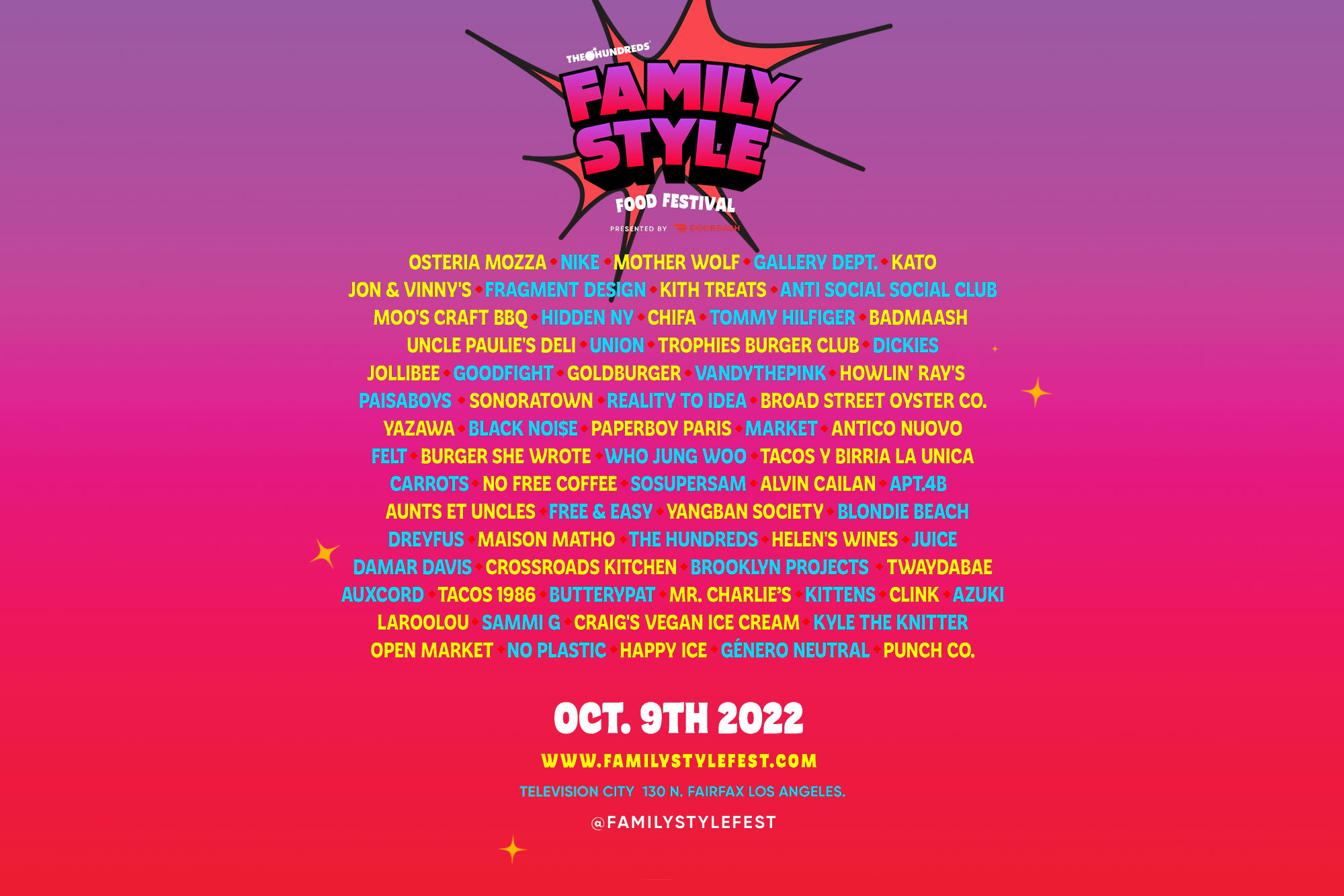 Family Style Food Festival Lineup